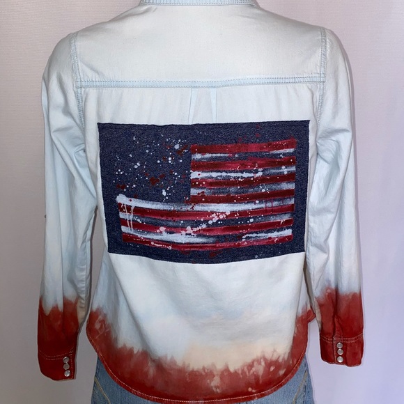 AMERICAN FLAG GRAPHIC BACK SHIRT (one of a kind) - Picture 7 of 8